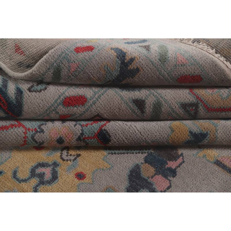 Transitional Floral Oushak Area Rug Handmade Oriental Wool Carpet - 7'11"x 10'4"