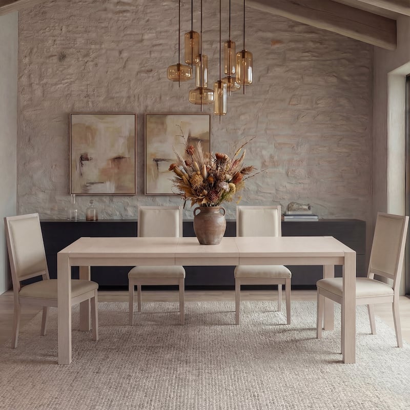 Modern Linen Cushioned Dining Chair, Fully Upholstered Accent Chair