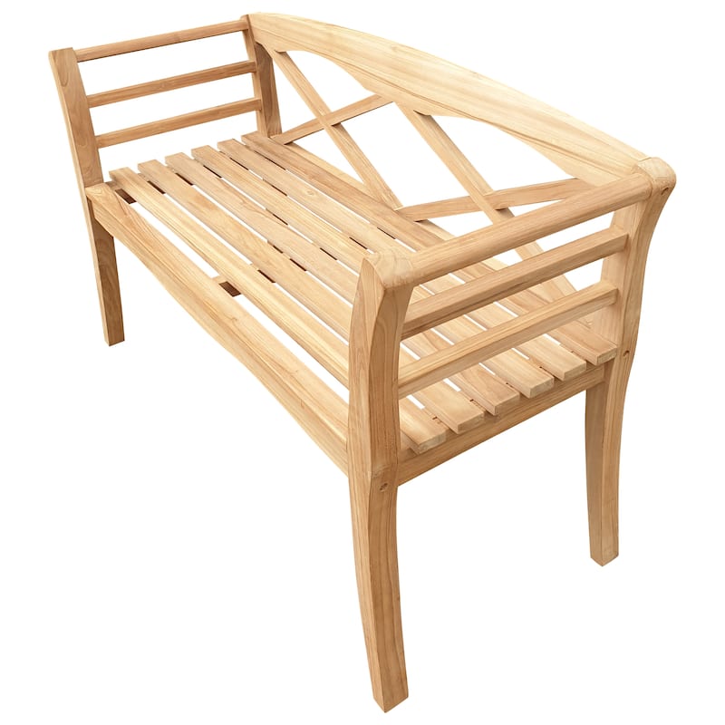 Seven Seas Teak Montana Teak Wood Outdoor Patio Bench, 4 Foot