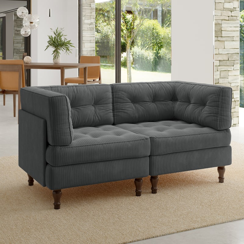 Oversized Sofa Corduroy Tufted Modular Sectional Set