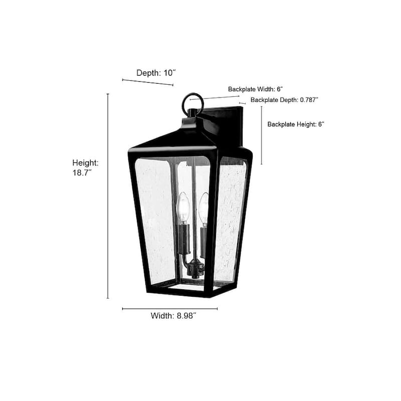 Millennium Lighting Brooks 2 Light Outdoor Wall Sconce in Powder Coat Black