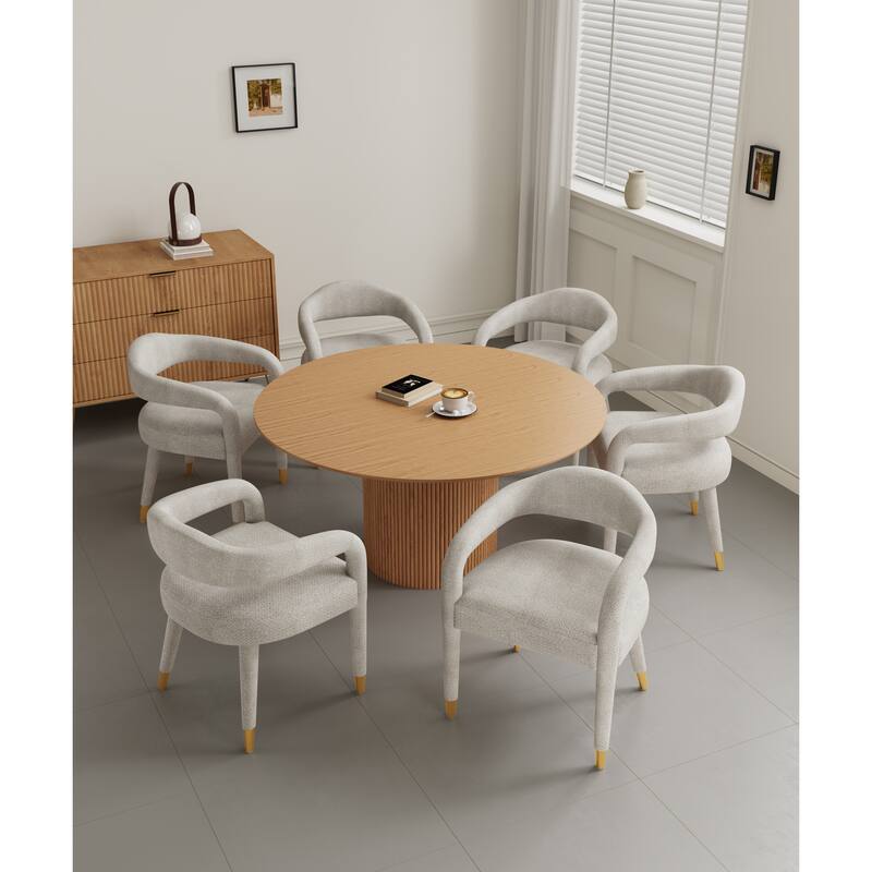 Manhattan Comfort 7-Piece Hathaway Modern 59.05 Solid Wood Round Dining Set