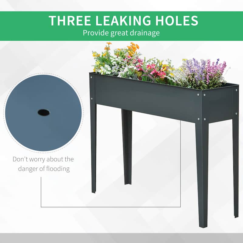 Outsunny Long Raised Garden Bed Outdoor Planter Box