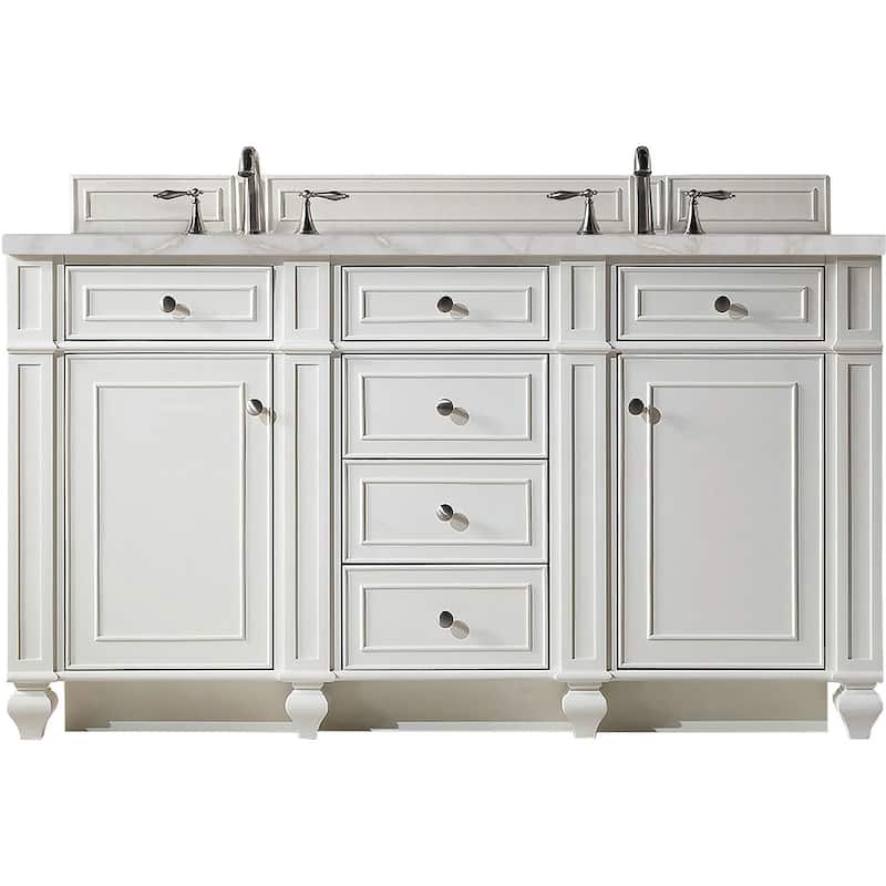 James Martin Vanities 157-V60D-FVSL Bristol 60" Free Standing Double - Bright White