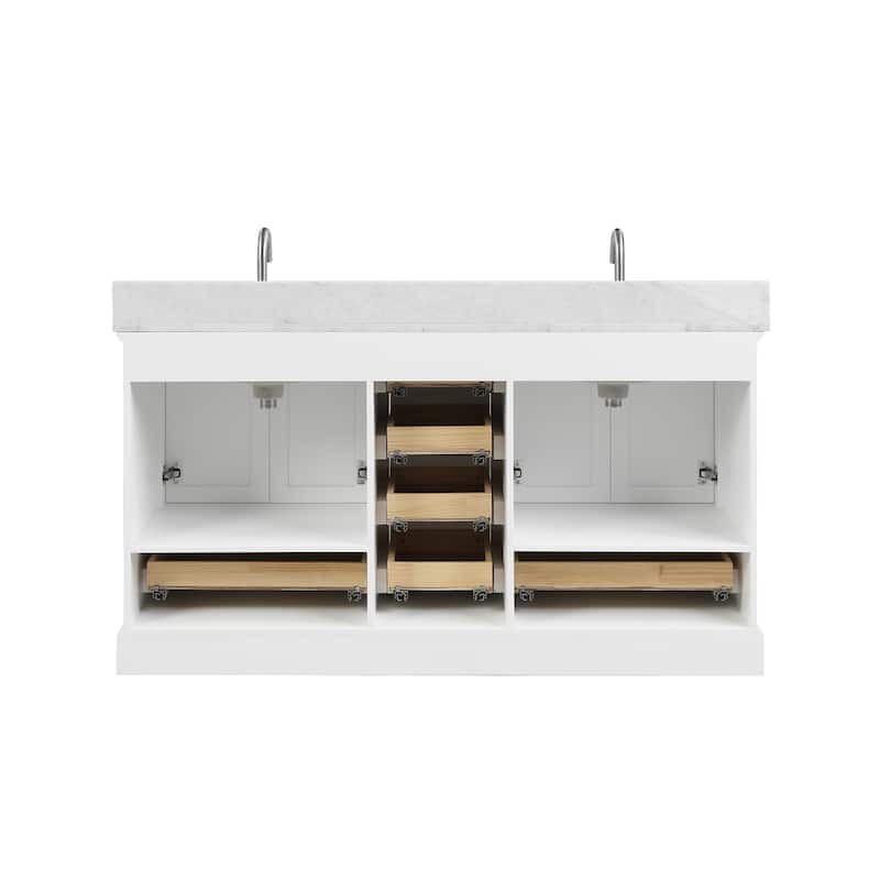 Blossom Copenhagen 60" Bathroom Vanity with Marble Top & Ceramic Sink