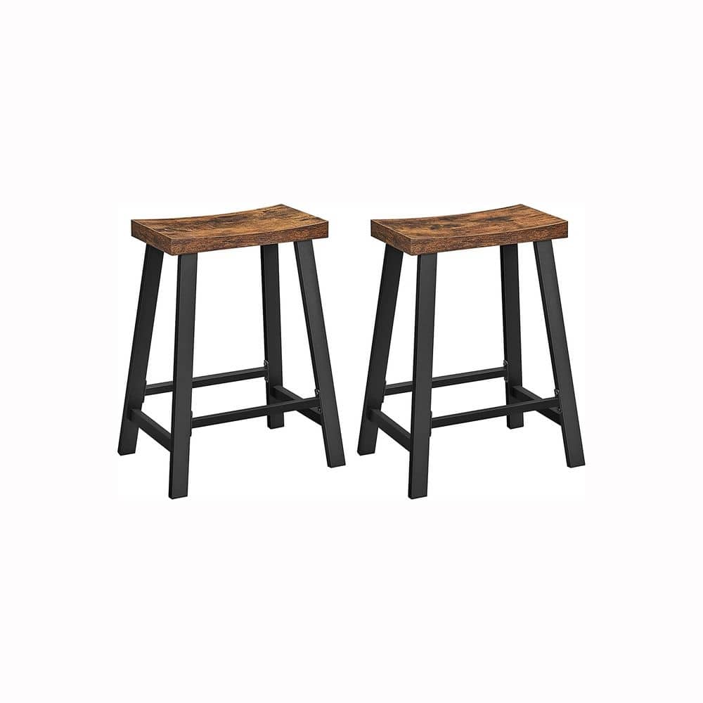 Black Velvet Adjustable Bar Chairs with Footrest Set of 2, Modern Swivel Counter Stools - 13″D x 18.2″W x 23.6″H