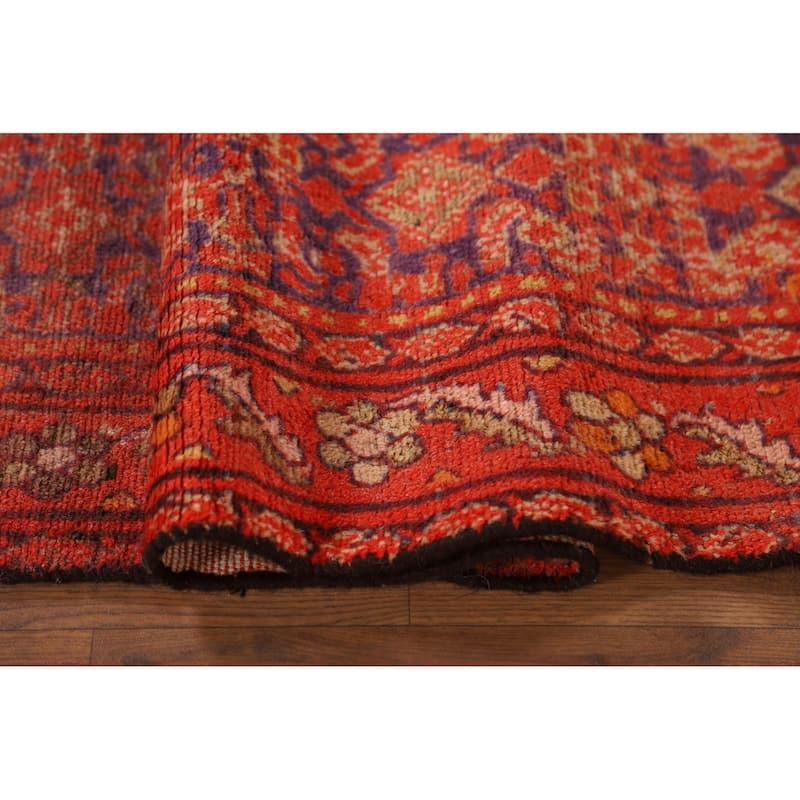 Geometric Malayer Antique Persian Runner Rug Handmade Wool Carpet - 3'3" x 9'2"