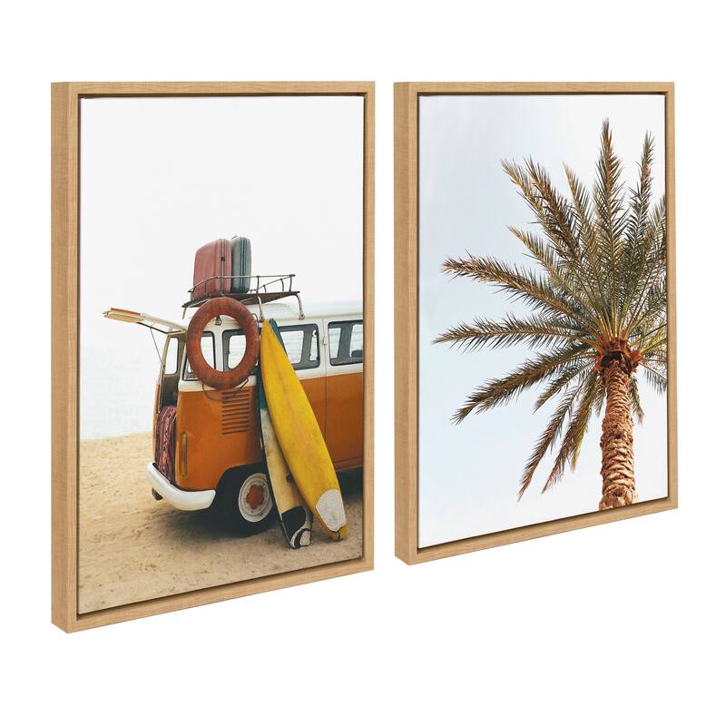 Kate and Laurel Sylvie Surfboard Set by The Creative Bunch Studio - 2 Piece 18x24 - Plastic - Natural