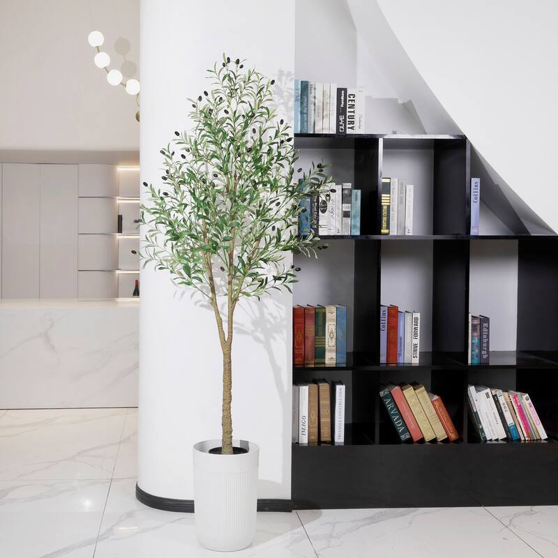 Artificial Olive Tree Indoor, 7FT Tall Fake Plants for Office Decor