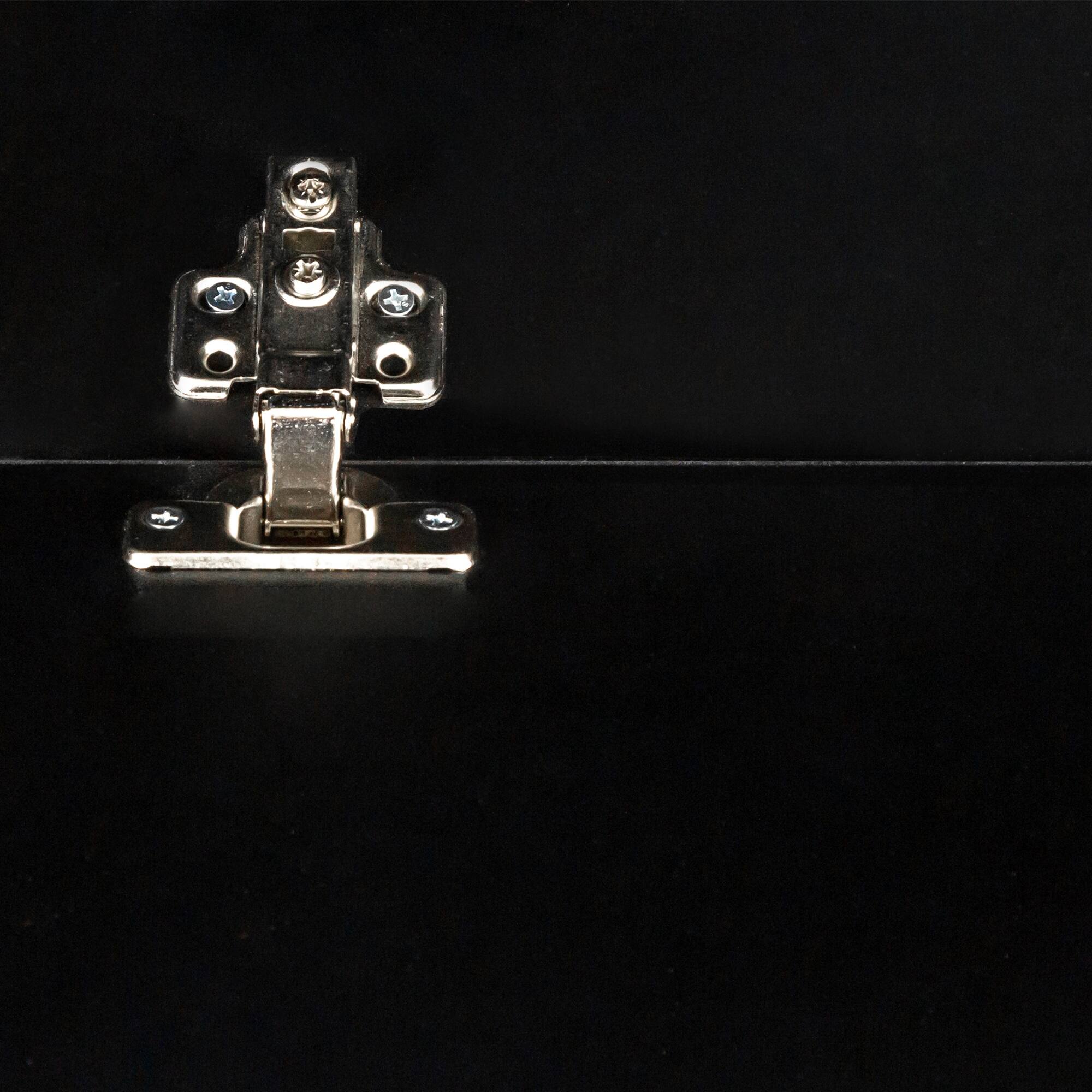 Modern LED Television Cabinet Black TV Stand with Storage Shlef, TV