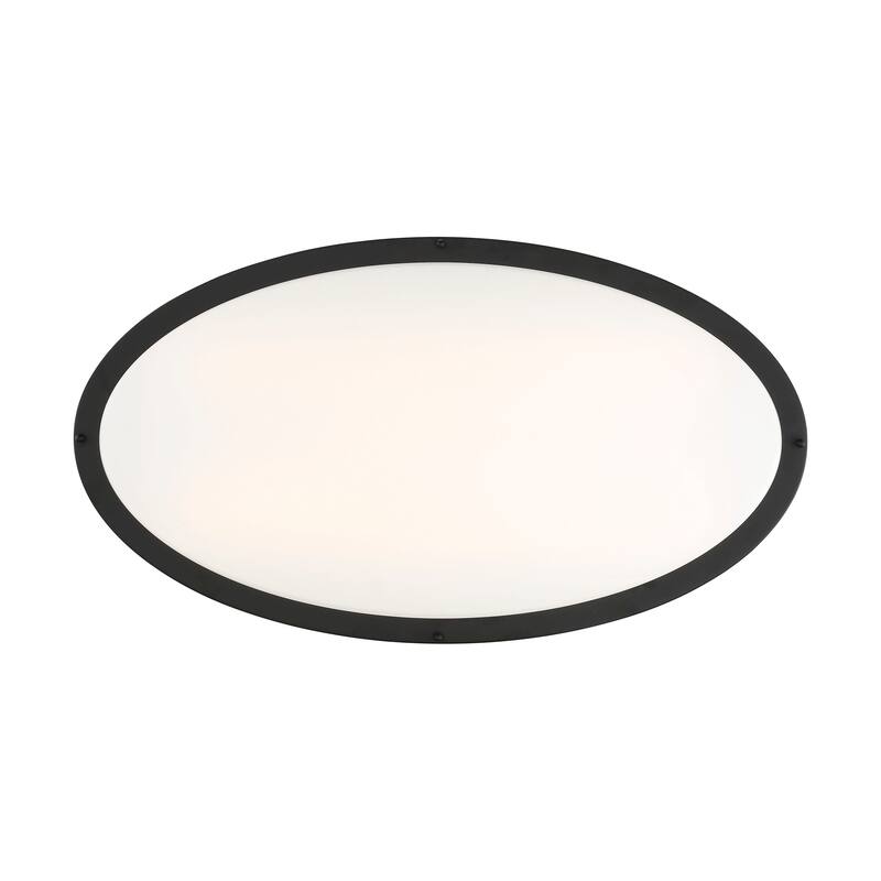 Glamour LED 32 inch Flush Mount Fixture Oval Shape Black Finish CCT Selectable 3K/4K/5K - Matte Black