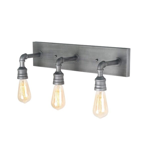 3 light vintage industrial wall sconce, silver vanity wall light fixture - Antique. Opens flyout.