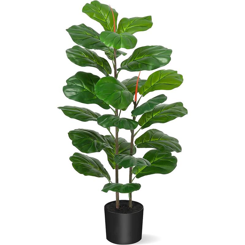Artificial Tree Fiddle Leaf Fig Plants Faux Plant for Home Decor Indoor Outdoor Office - 39"
