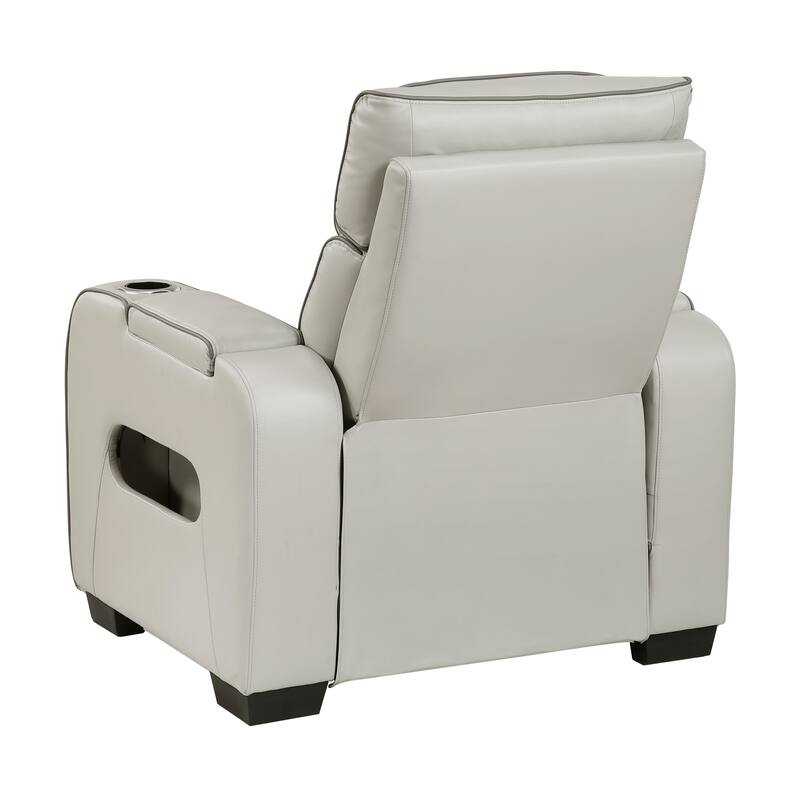 Ezra 37.5" Faux Leather Power Recliner - Power Heatrest, Cup Holders