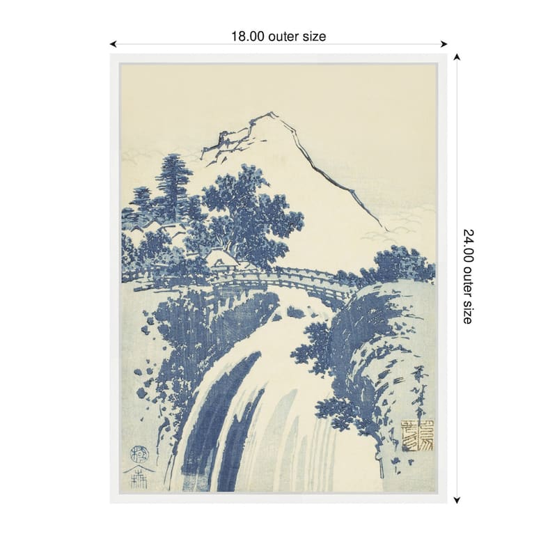 Kate and Laurel Sylvie Katsushika Hokusai Landscape with Waterfall 1831 Framed Canvas by The Art Institute of Chicago
