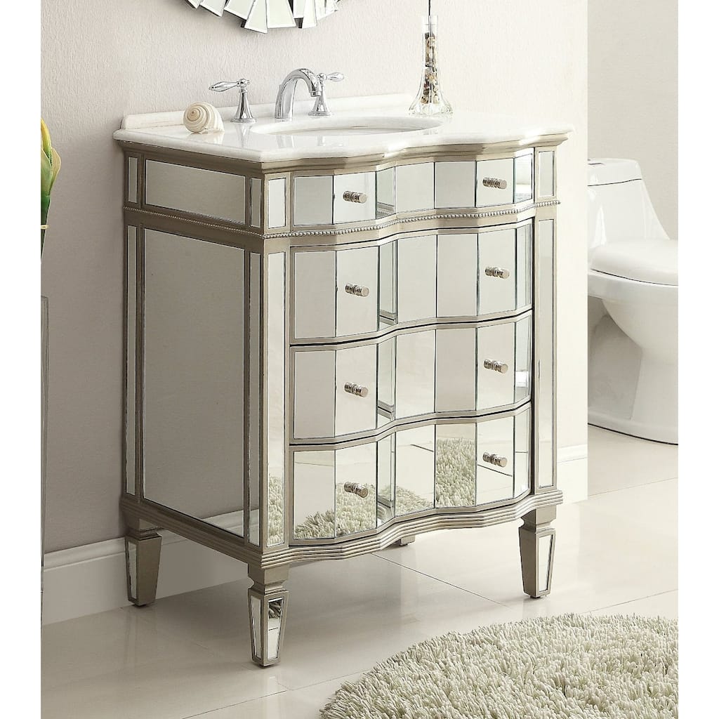 30" Mirrored Asselin Bathroom Sink Vanity