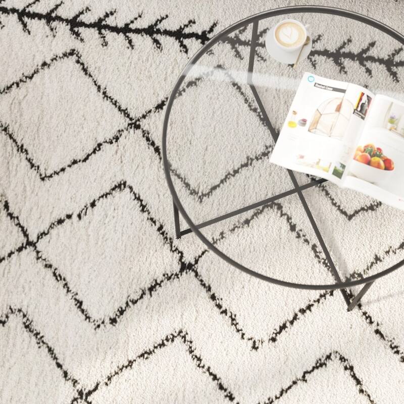 Geometric Bohemian Shag Rug