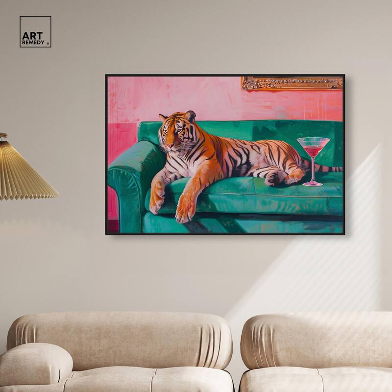 Lounging Tiger Canvas by Art Remedy