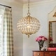 preview thumbnail 72 of 95, Retro French 4/5-Light Antique Brass Globe Crystal Chandelier for Living/Dining Room Antique Brass - 1-Light W11.8" × H18.1"