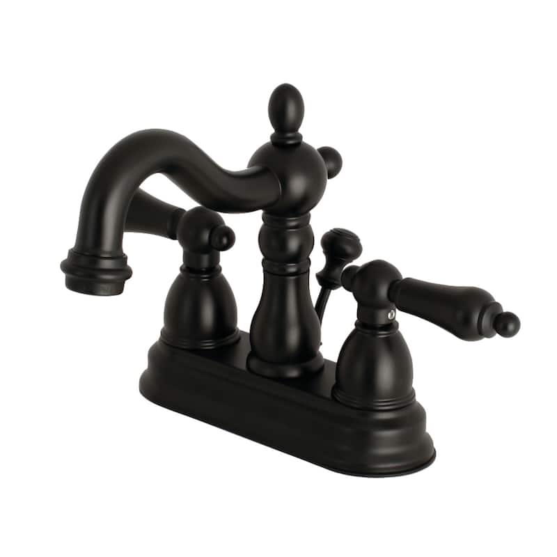 Kingston Brass Heritage Two-Handle 3-Hole Deck Mount 4 in. Centerset Bathroom Faucet