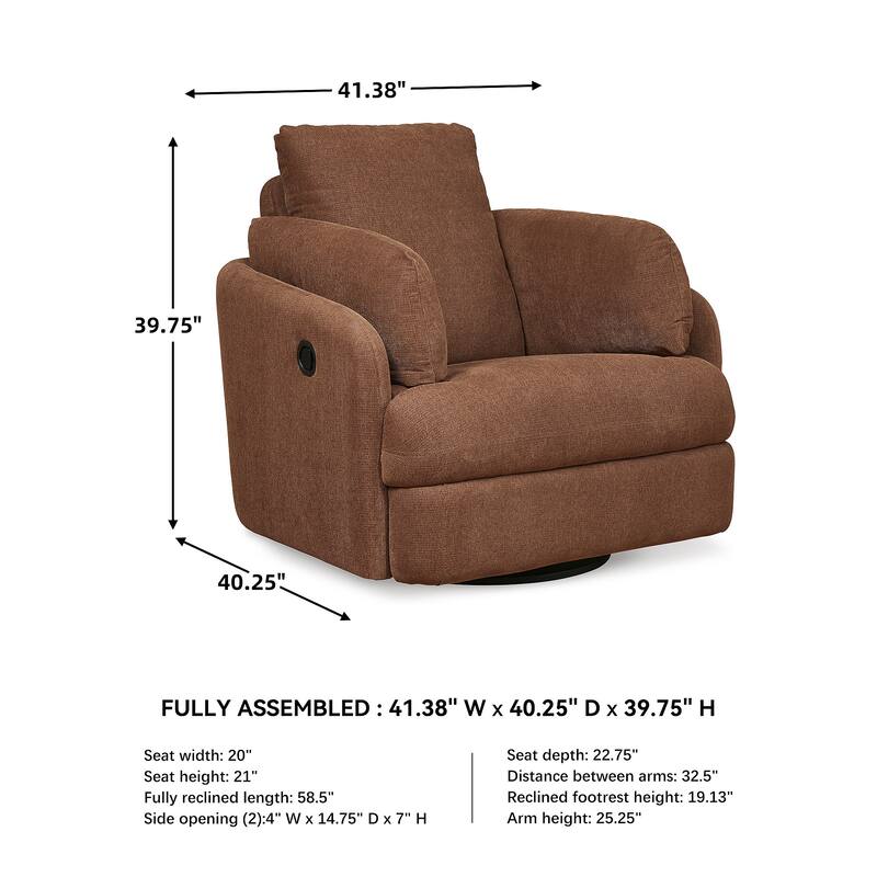 Signature Design by Ashley Modmax Brown Swivel Glider Recliner
