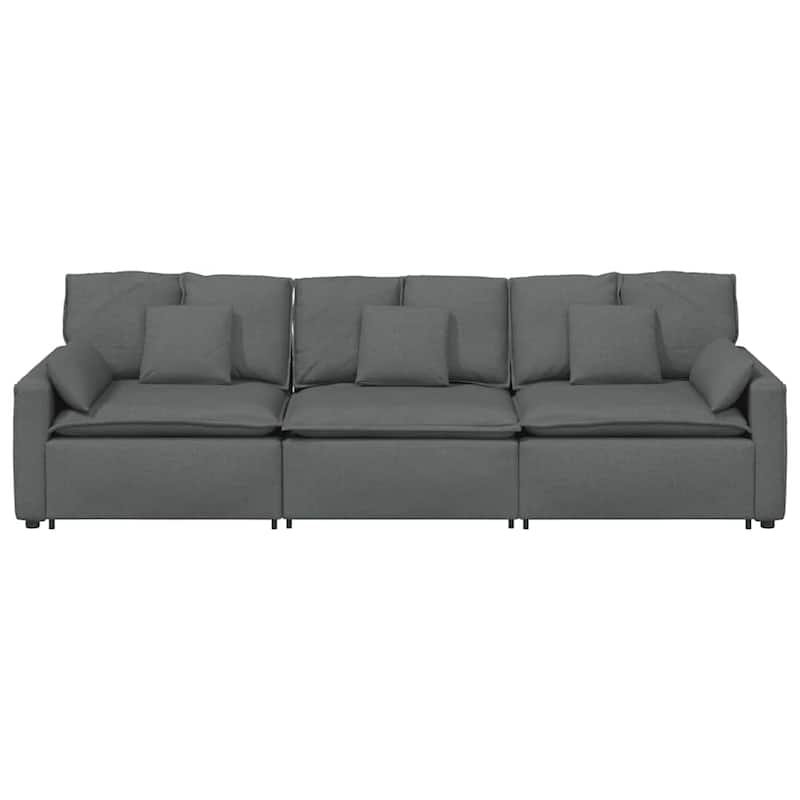 vidaXL Modular Sofa with Cushions Dark Gray - 127.6" x 41.3" x 25.2"