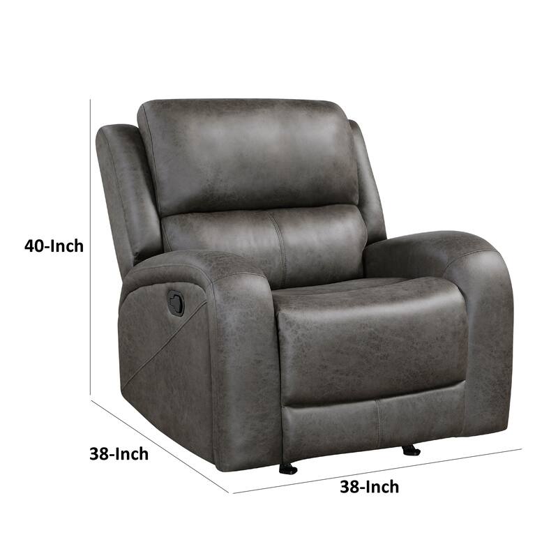 Patsy Manual Rocker Recliner Chair, Gray Polished Microfiber