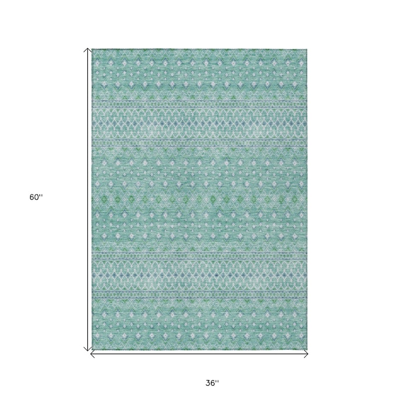 HomeRoots Tribal Transitional Rectangle Outdoor Rug
