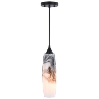 Mini Pendant Ceiling Light Black and White Glass