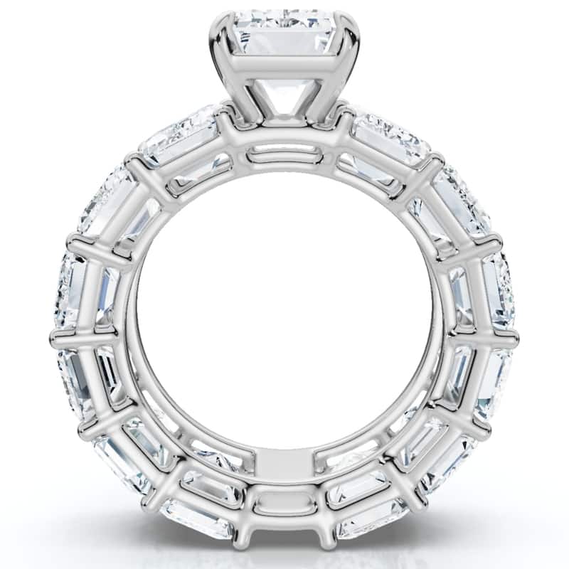 Certified 15.50Ct Emerald Cut Diamond Engagement Ring Gold Lab Grown
