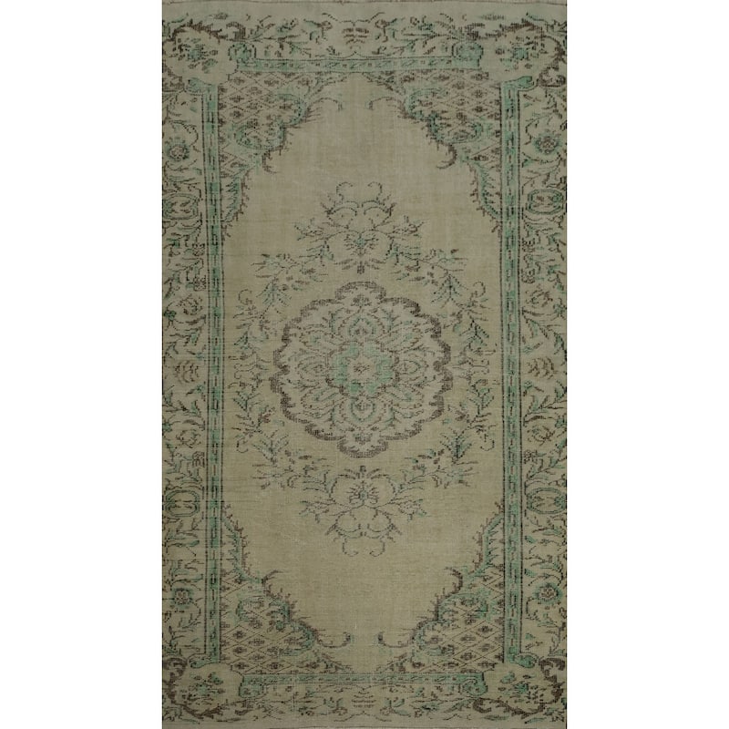 Hand Knotted Oriental 100% Wool Carpet Transitional Floral Beige & Ivories Anatolian Area Rug - 8' 10'' X 5' 6''