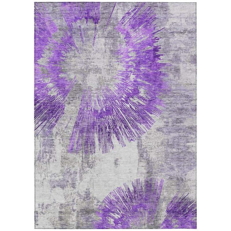 Machine Washable Indoor/ Outdoor Chantille Contemporary Starburst Rug