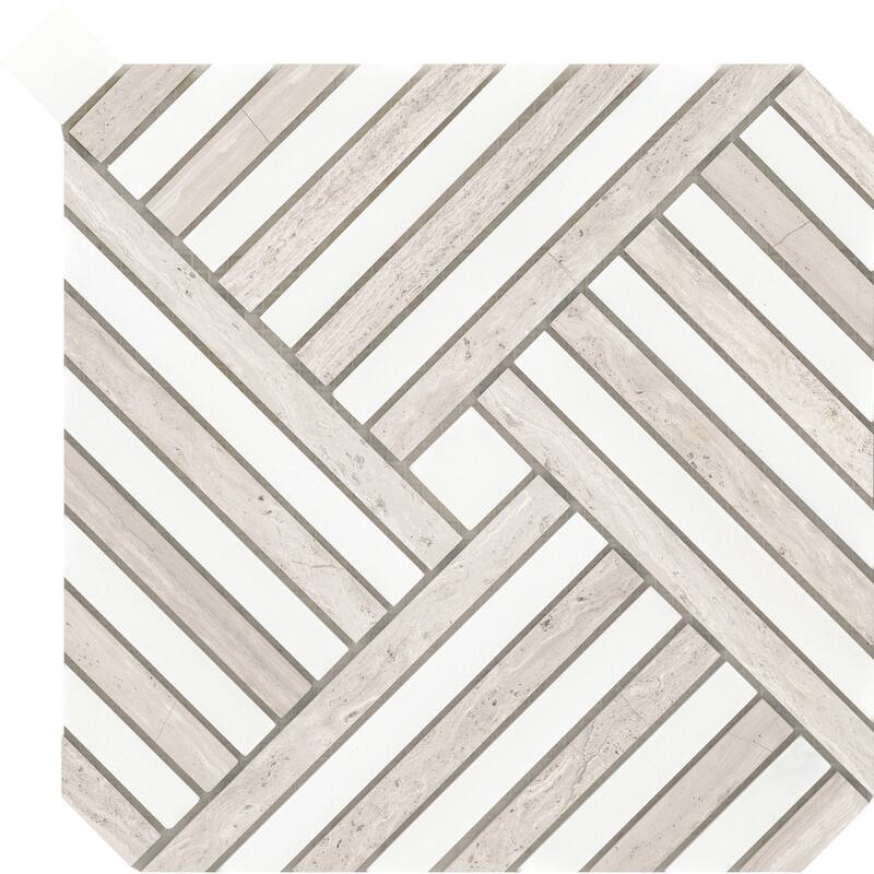 Emser Tile Alluro - 9" x 9" Square Basketweave Mosaic Wall Tile -