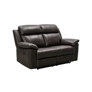 Abbyson Braylen Top Grain Leather Manual Reclining Loveseat - Bed Bath ...