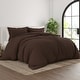 preview thumbnail 5 of 12, Simply Soft Ultra-soft 3-piece Duvet Cover Set Chocolate - Full - Queen