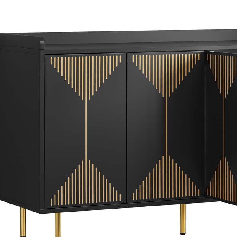 Moasis Modern 55" Sideboard Buffet Cabinet Carved Design