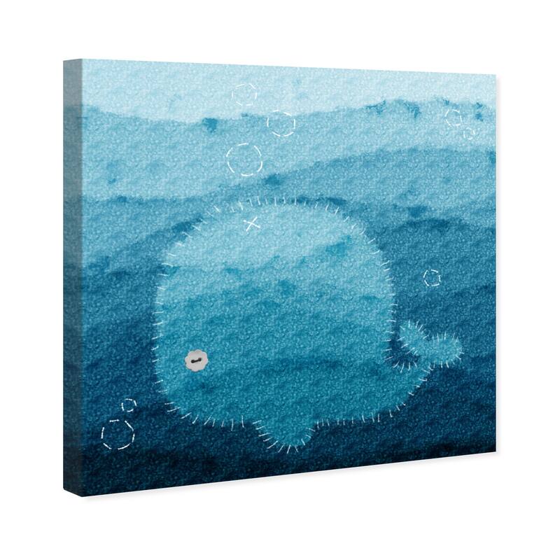 Wynwood Studio Canvas Animals Stitched Whale Blue and Light Blue Rustic Wall Art Canvas Print