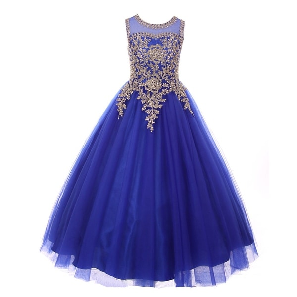 blue and gold cocktail dress