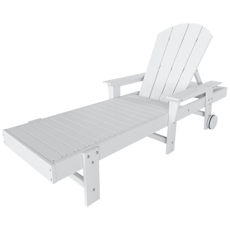 Polytrends Laguna Hdpe All Weather Outdoor Patio Pool Reclining Chaise Lounge With Arms And Wheels (Set Of 2)