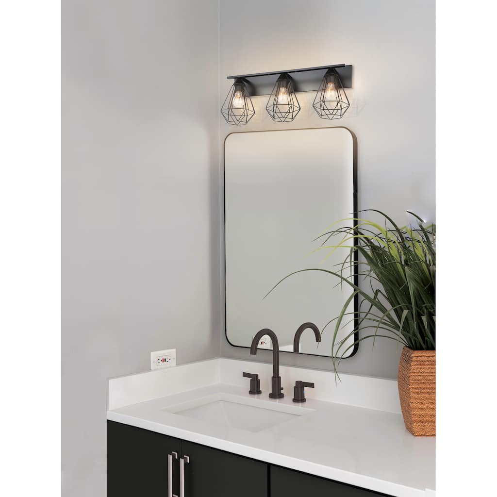 EGLO Tarbes - 3-Light Bath Vanity Light - Matte Black