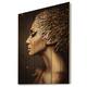 Designart 'Woman with Gold Feather Hat' Contemporary Print on Natural ...