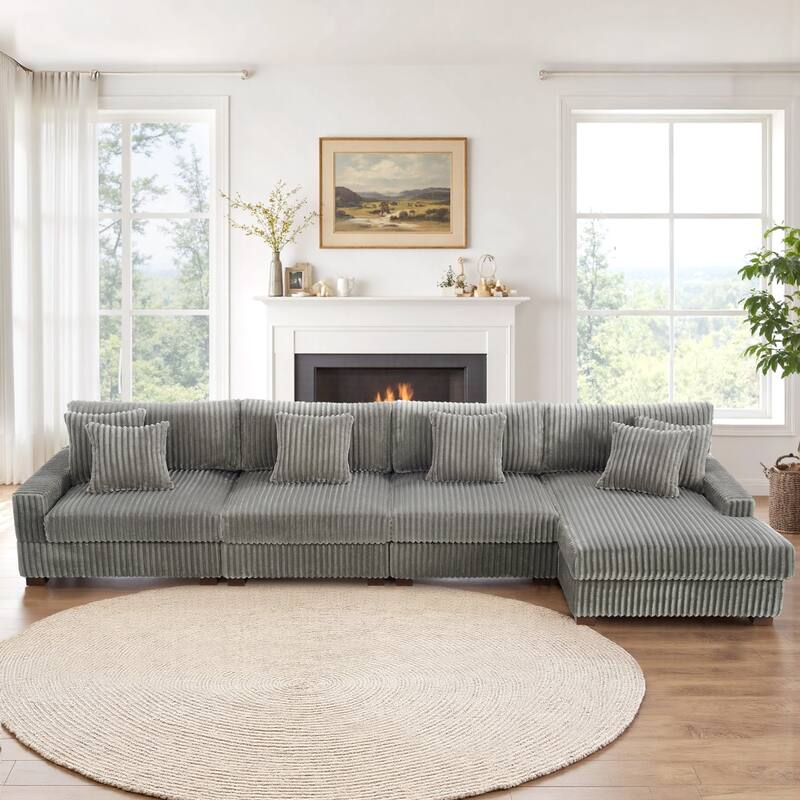 Anne 150" W Oversized Upholstered Modular Sectional Sofa