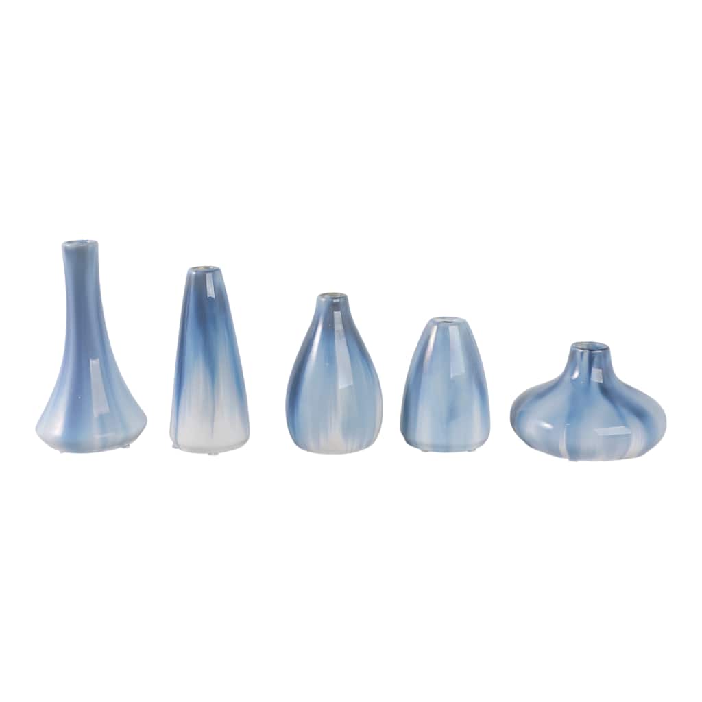 Stoneware Decorative Vases with Silhouettes Curved Forms (Set of 5)
