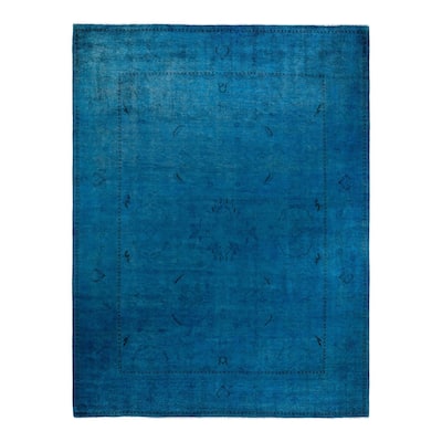 Vibrance, One-of-a-Kind Hand-Knotted Area Rug - Blue, 9' 2" x 12' 0" - 9' 2" x 12' 0"