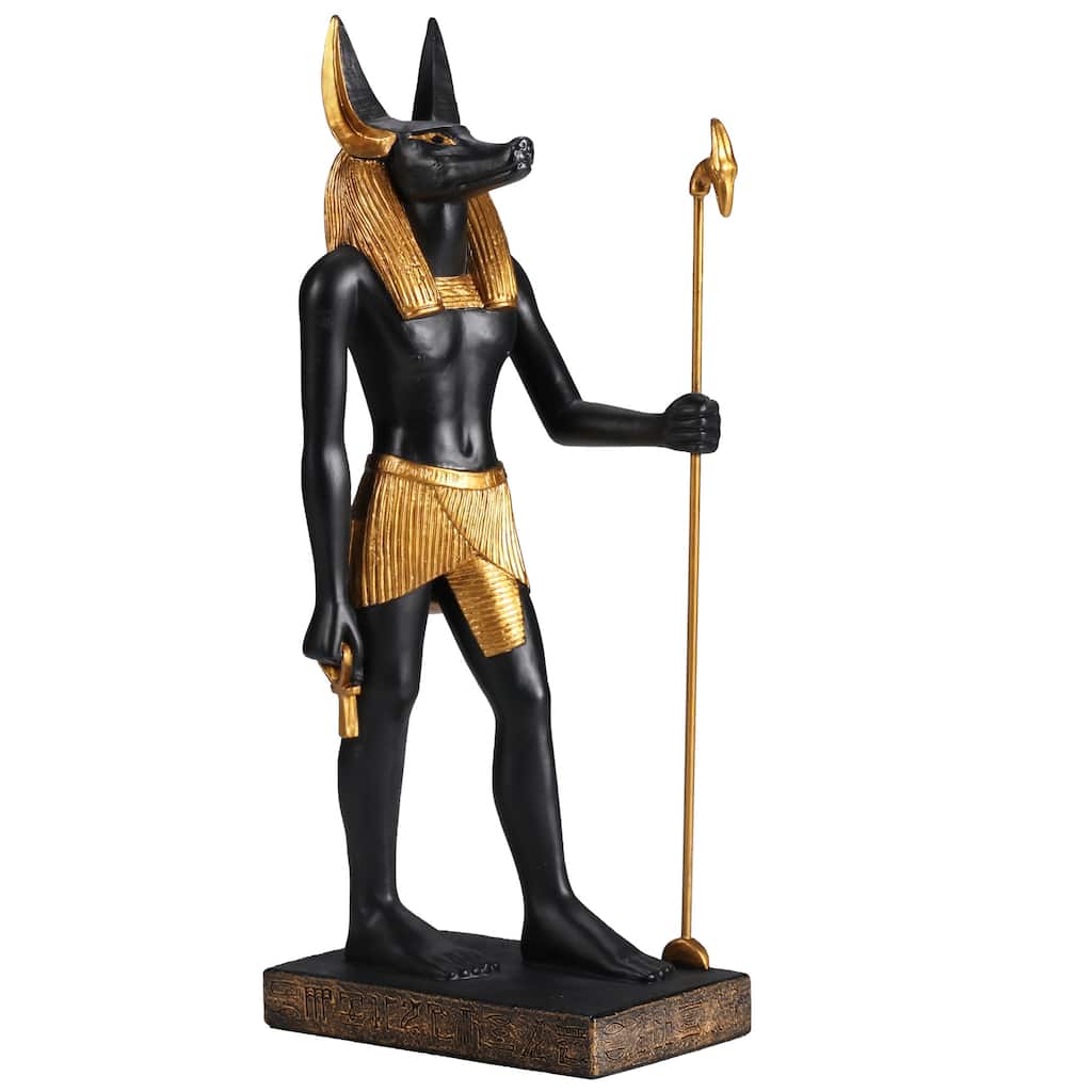 8.66" H ANUBIS THE EGYPTIAN GOD OF THE DEAD Resin - 2.17"x3.54"x8.66"