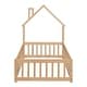 preview thumbnail 52 of 109, Twin/Full Montessori Toddler Floor Bed Frame, Modern House-Shaped Bed Frame with Fence and Full-Length Guardrails for Girls Boys