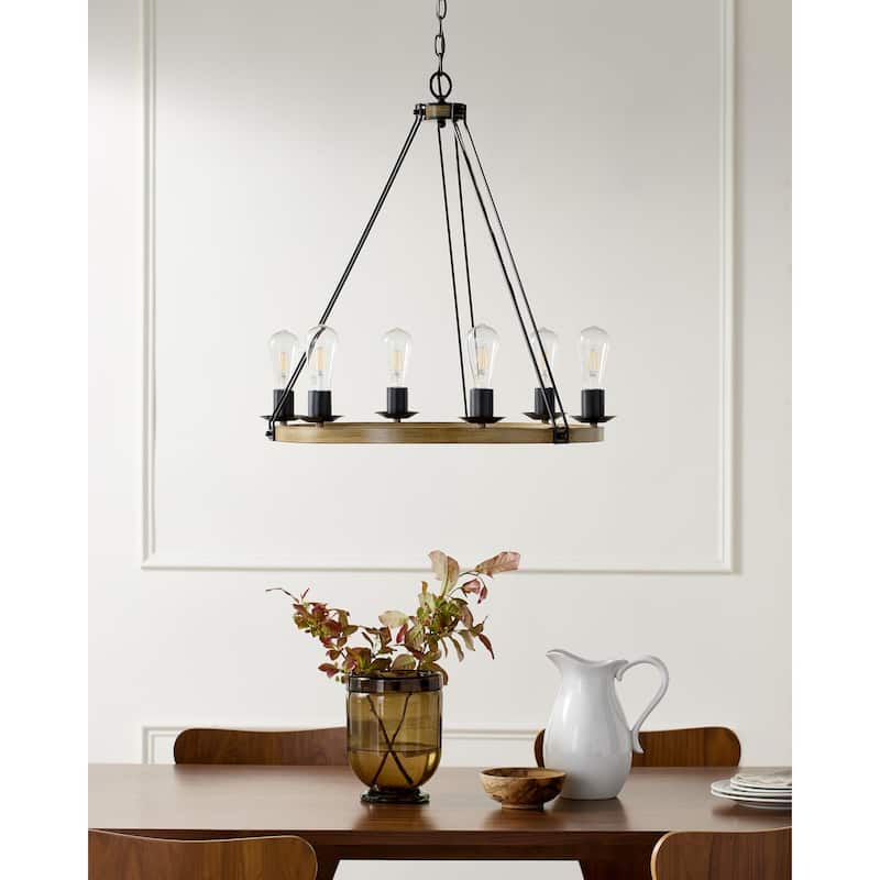 Livabliss Linares Traditional Chandelier - 25"L x 25"W x 26"H - Black