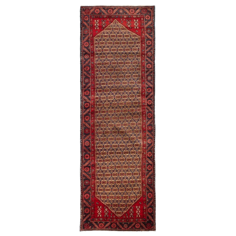ECARPETGALLERY Hand-knotted Andelz Brown Wool Rug - 3'3 x 10'2