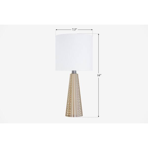 dimension image slide 2 of 13, 16-in. Glass Lamp w/ Brushed Nickel Accents and Drum Shade