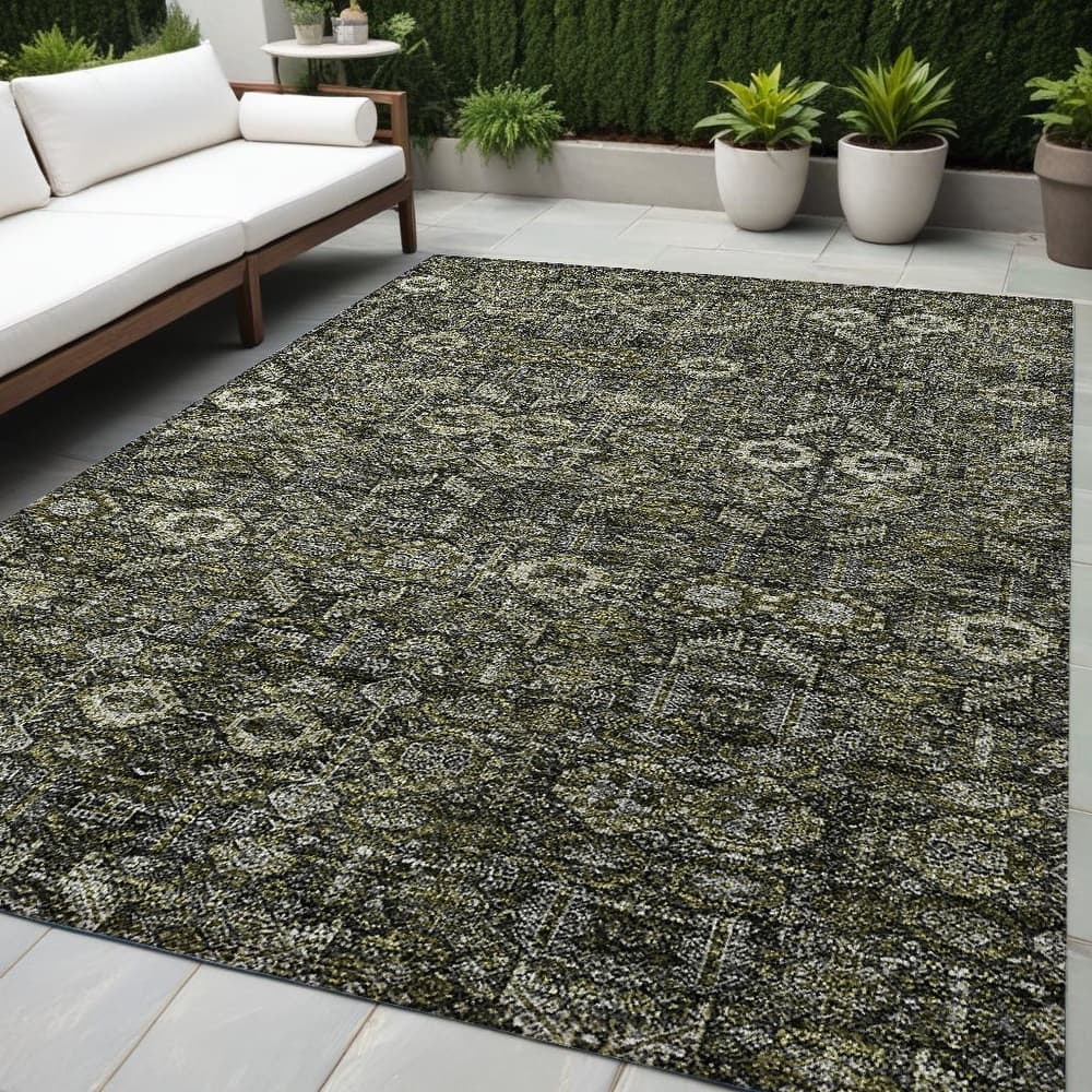 Alsis Garden-Inspired Weather Resistant Classic Meets Modern Outdoor Rug